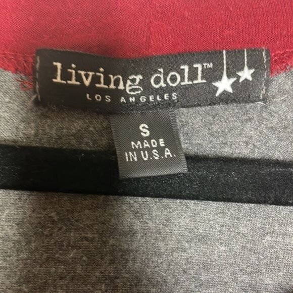 Living Doll Size S Red Gray Tribal Elephant Lightweight Raglan Sleeve Boho Tee - Picture 8 of 11